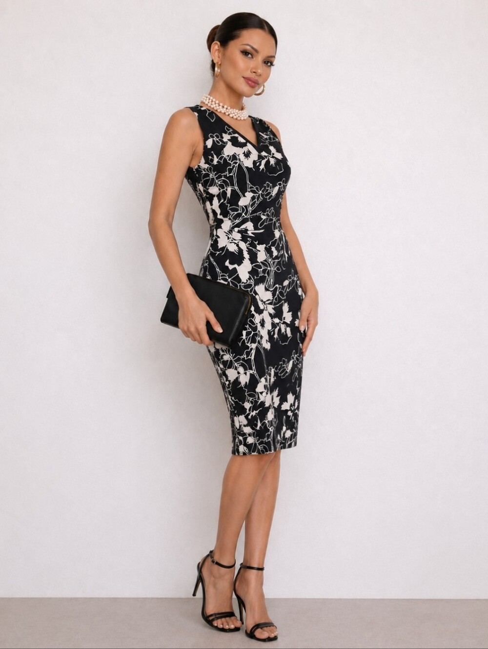 Olsen | Vintage Silk Black & White Lux Dress